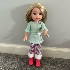 American Girl Doll Callie and Two outfits and three pairs of boots